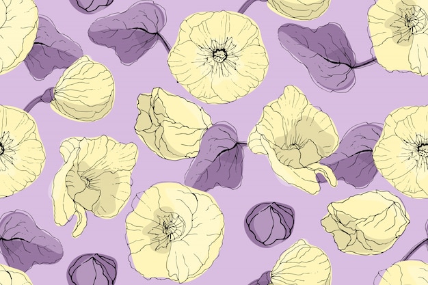 Art floral vector seamless pattern