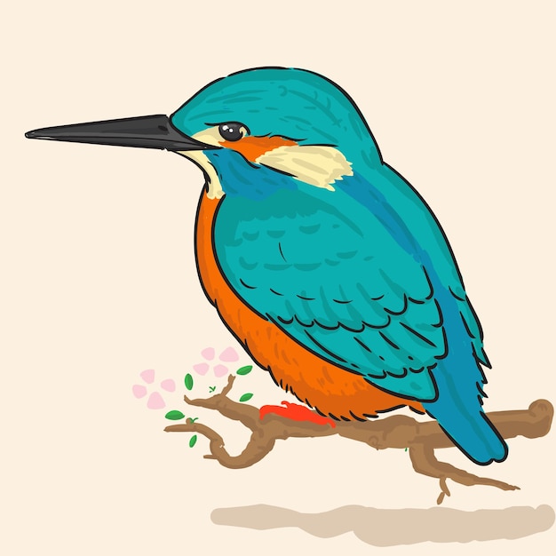 art and illustration of beautiful bird vector