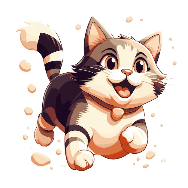 Art Illustration cute cartoon cat illustration for tshirts stickers banners brands icons emoji