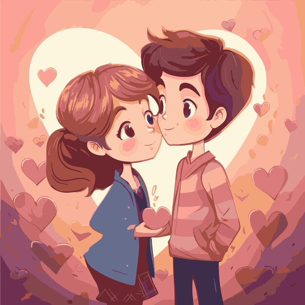 Vector art illustration cute couple art