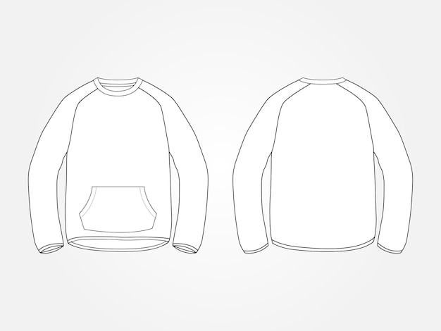 Vector art illustration design clothes concept fashion wear isolated mock up of crewneck sweater pocket