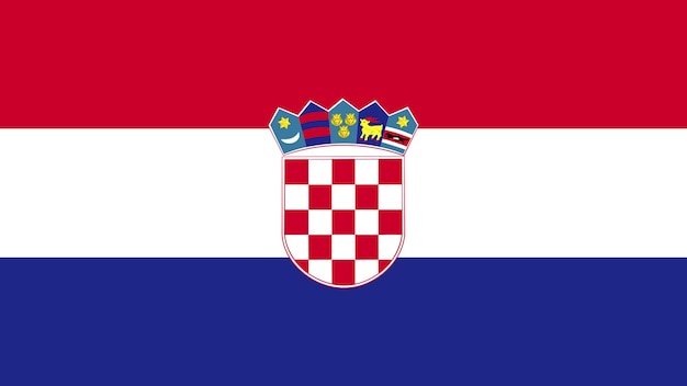 Art Illustration design concept flat nation flag sign symbol country of Croatia