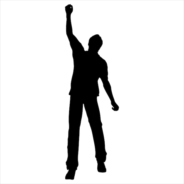 Vector art illustration design concept people dance silhouette isolated white background