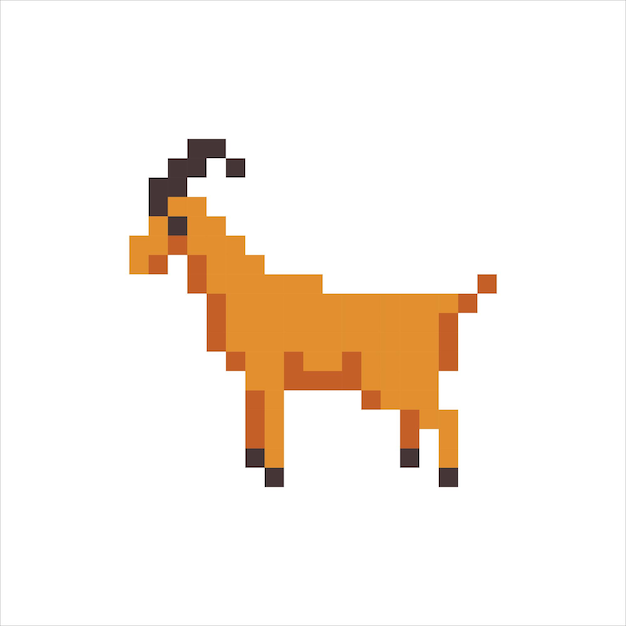 art illustration draw artwork pixel character icon symbol design pattern animal concept of goat