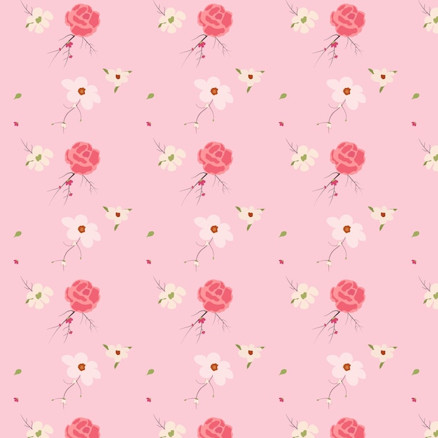 Art Illustration Floral pattern. Abstraction on pink. Factory textiles.