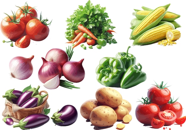 Art Illustration Fresh vegetables