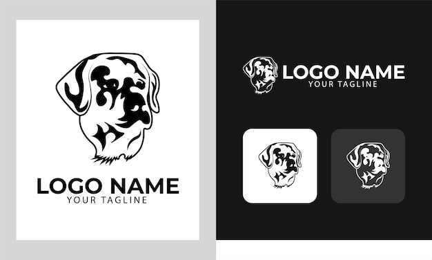 Art Illustration of head dog for logo