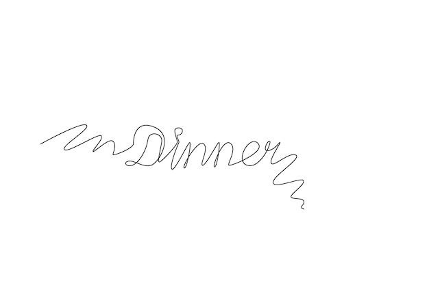 Art Illustration of simple line. One line word art.