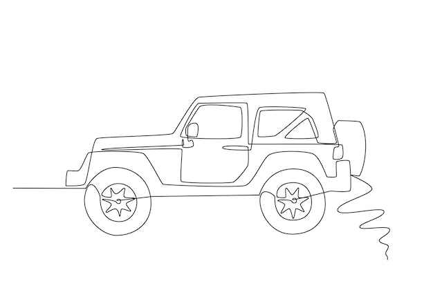 Art Illustration of vehicles. Simple line and one line illustration of transportation drawings.