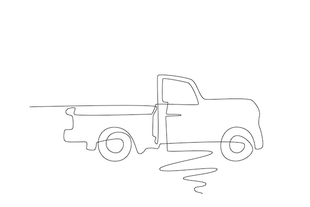 Art Illustration of vehicles. Simple line and one line illustration of transportation drawings.