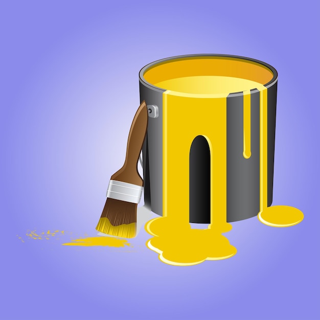 Vector art illustration yellow paint vector