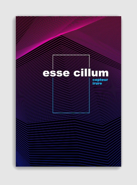 Art linear vector minimalistic trendy brochure design, cover template, geometric halftone gradient. For Banners, Placards, Posters, Flyers. Perfect and unlike, pattern texture.