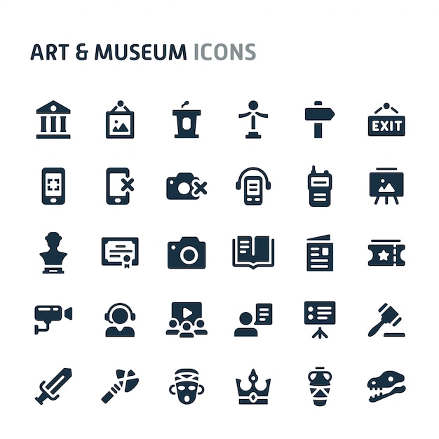 Art & Museum Icon Set. Fillio Black Icon Series.