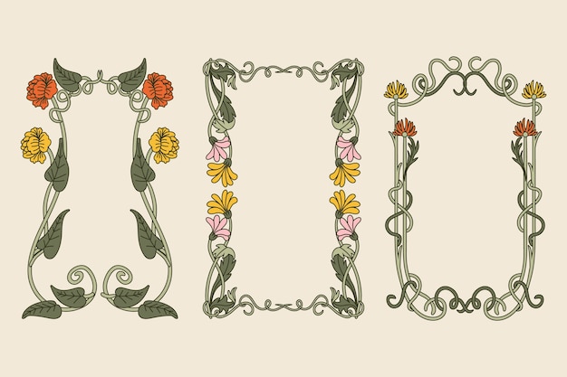 Vector art nouveau frame design