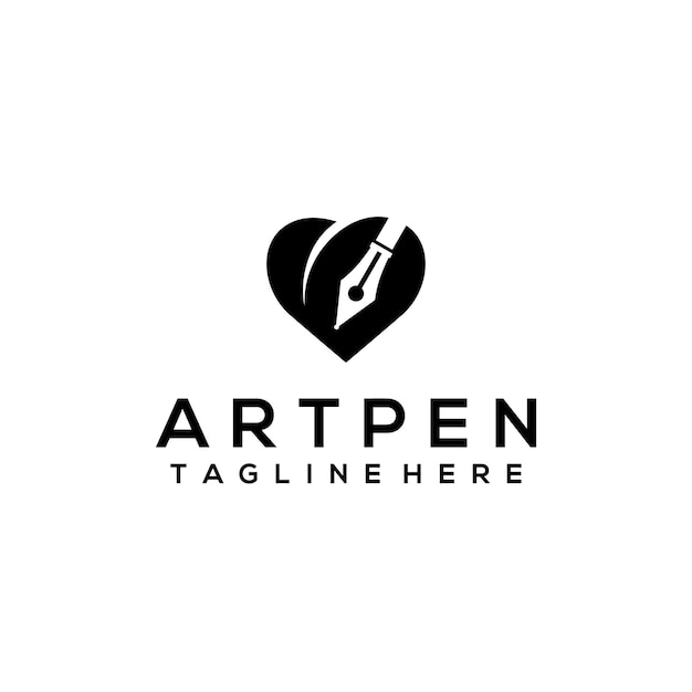 Art pen logo concept vector isolated in white background