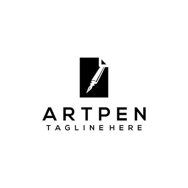 Art pen logo concept vector isolated in white background