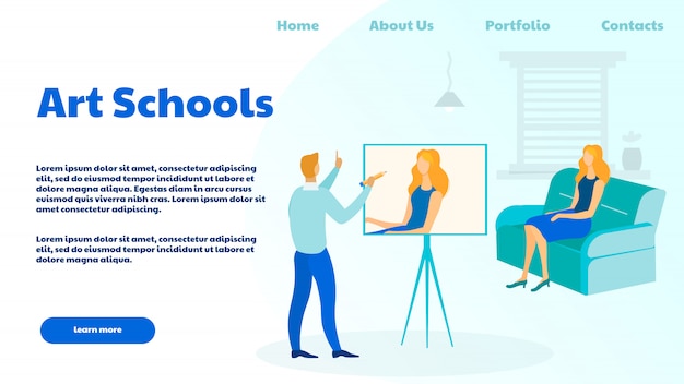 Art School, Studio Landing Page  Template