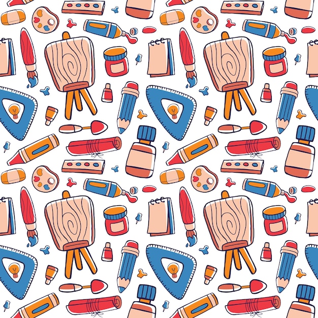 art studio seamless pattern