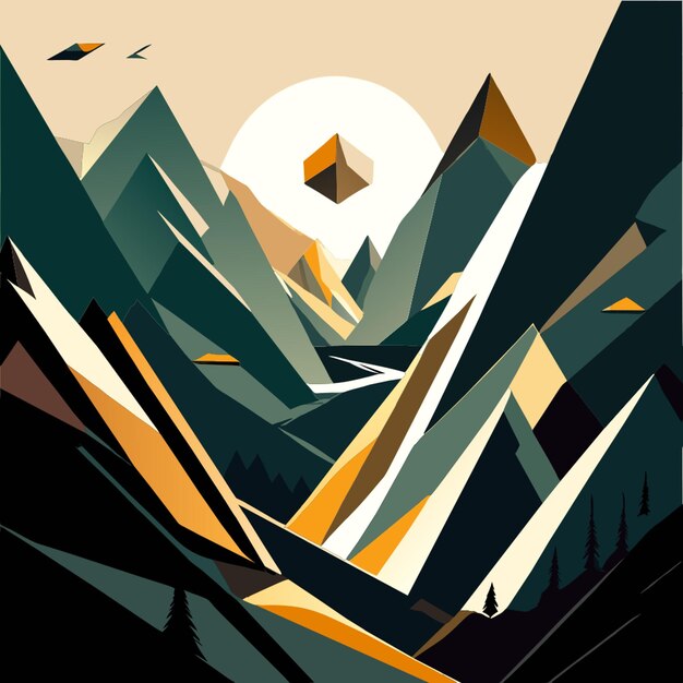 Vector an art that embodies the spirit of wanderlust in a minimalist way use abstract shapes and symbols