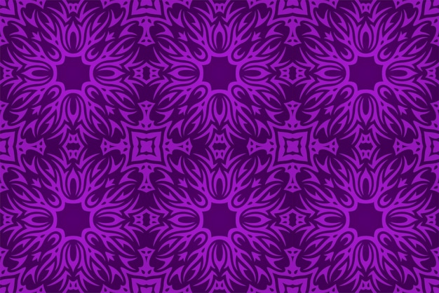 Art with colorful purple tribal tile pattern