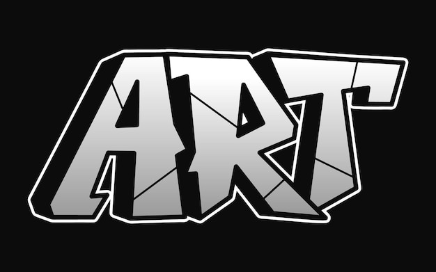 Art word graffiti style letters