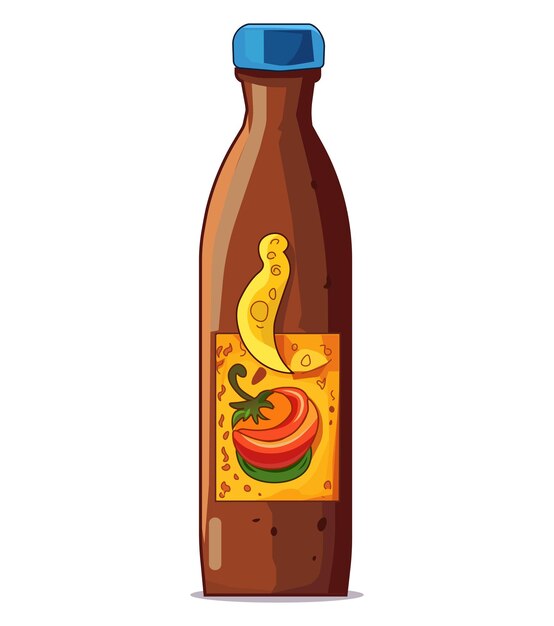 Artichelen sauce of colorful set A whimsical depiction of a chili sauce bottle