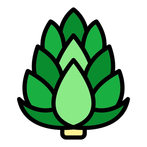 Artichoke icon Outline artichoke vector icon color flat isolated