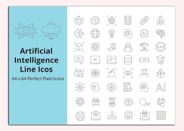 Artifical Intelligence Line icons vector set