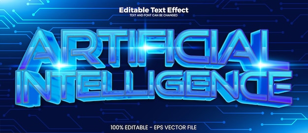 Artificial intelligence AI editable text effect in modern trend style