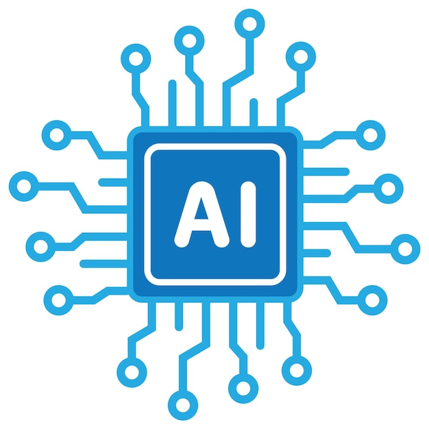 Vector artificial intelligence ai symbol flat icon