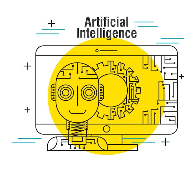 Artificial intelligence computer robot gear network 