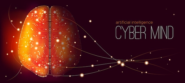 Artificial intelligence and cyber mind concept