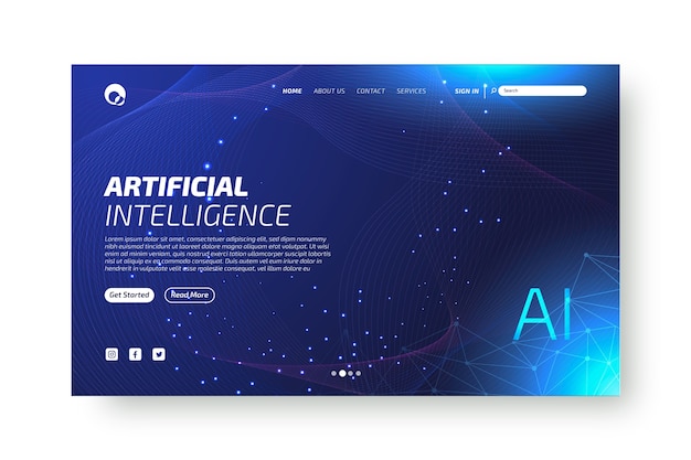 Artificial intelligence landing page