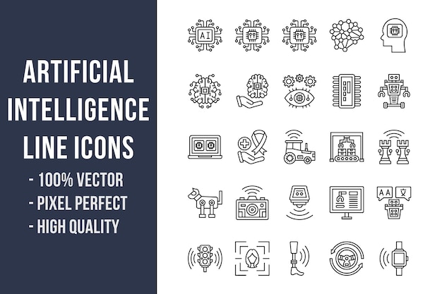 Artificial Intelligence Line Icons