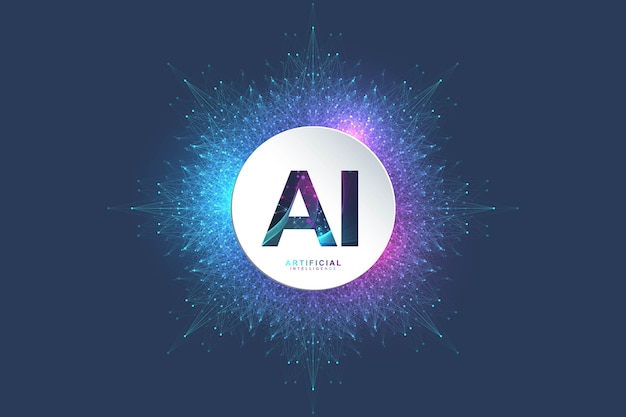 Artificial Intelligence and Machine Learning Concept Logo