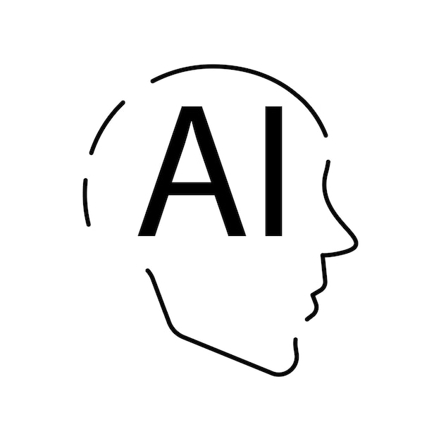 Artificial Intelligence Related Vector Line Icon Contains such Icons as Face Recognition Algorithm Selflearning Deep learning Digital brain Cyber humanoid and chat