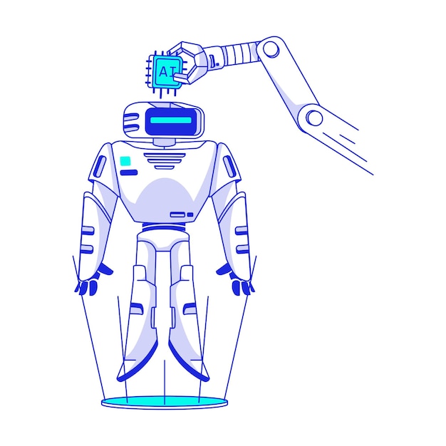 Vector artificial intelligence robot updates system chip