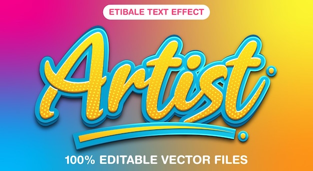 Artist editable text effect in modern trend style