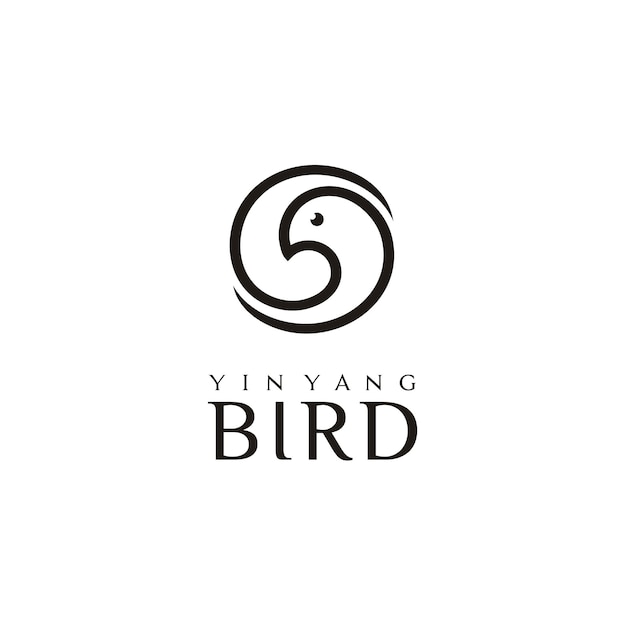 Artistic Beautiful Pigeon Dove Bird Head with Beauty Luxury Elegant Yin Yang style logo design