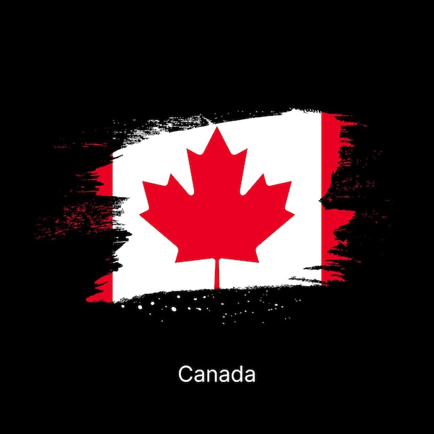 Artistic Canadian flag with brushstrokes