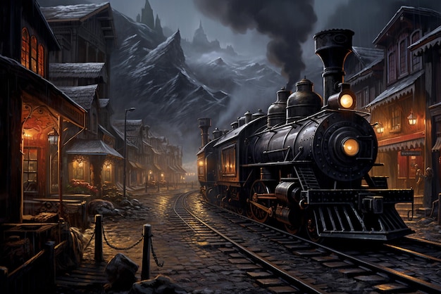 Artistic concept painting of a beautiful train background illustration3d illustration