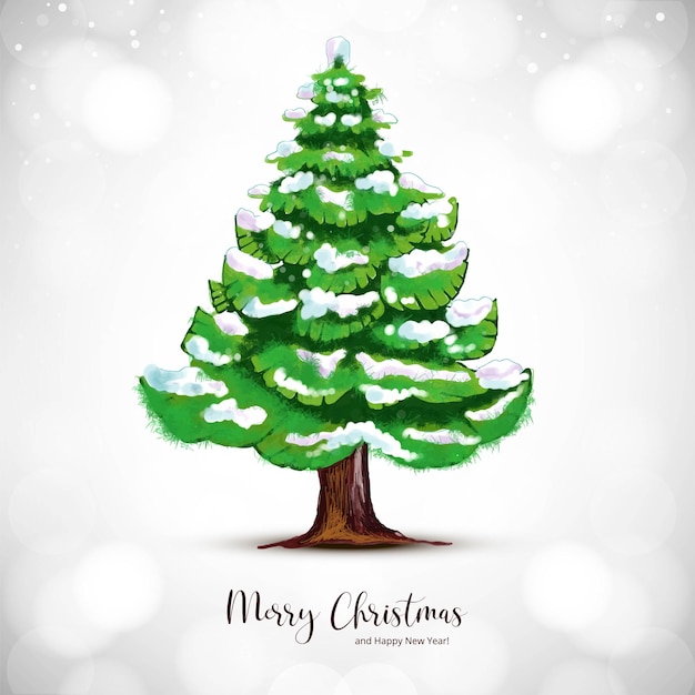 Artistic decorative christmas tree festival card background