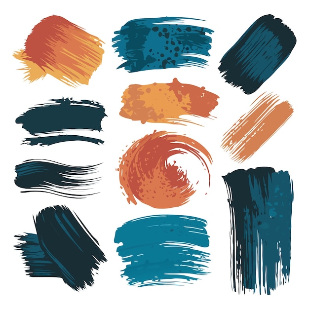 Vector artistic ink brush stroke vector collection