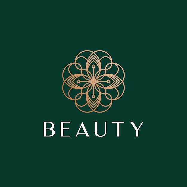 Artistic Luxury beauty jewelry logo design with flower ornament design logo