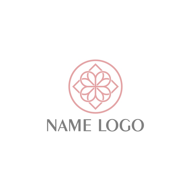 Artistic mandala logo design with flower ornament design logo