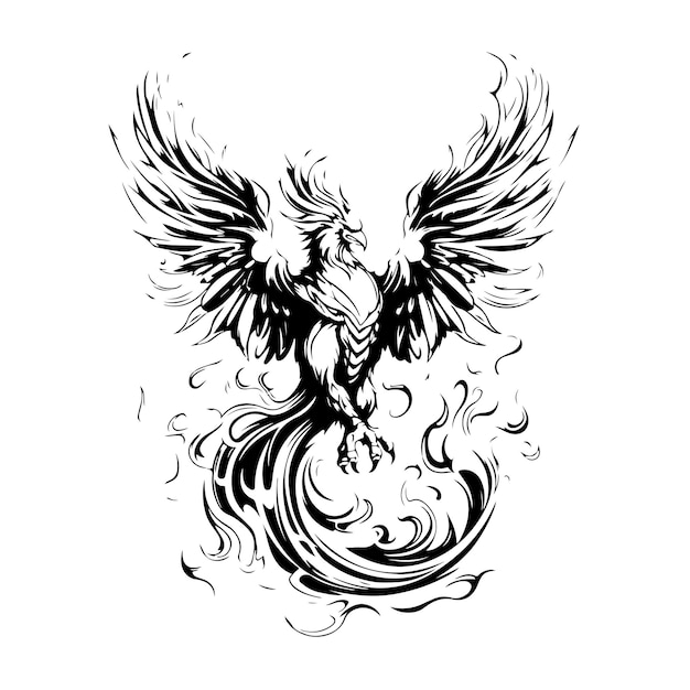 Vector artistic phoenix vector illustration for visual content