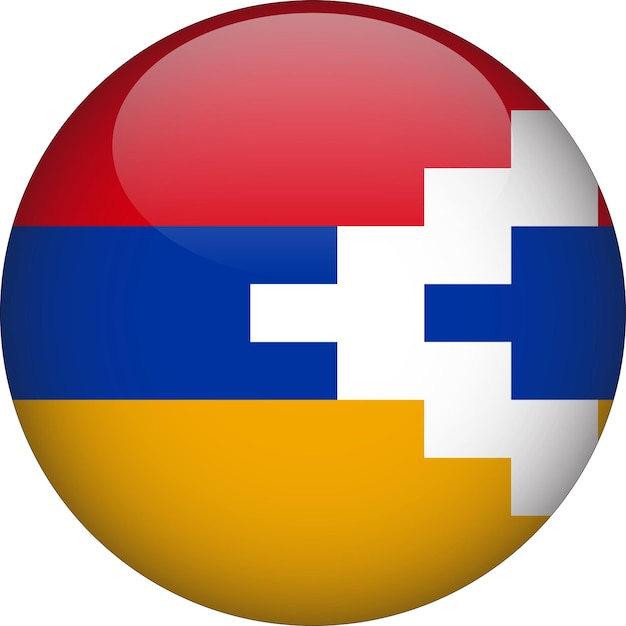 Artsakh 3D Rounded Flag Button