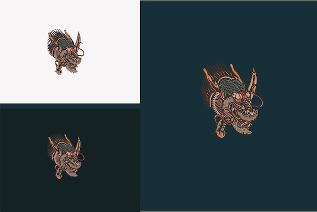 Artwork design of head dragon vector