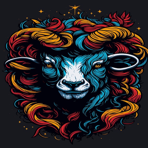 Artwork of goat tshirt design generative by ai