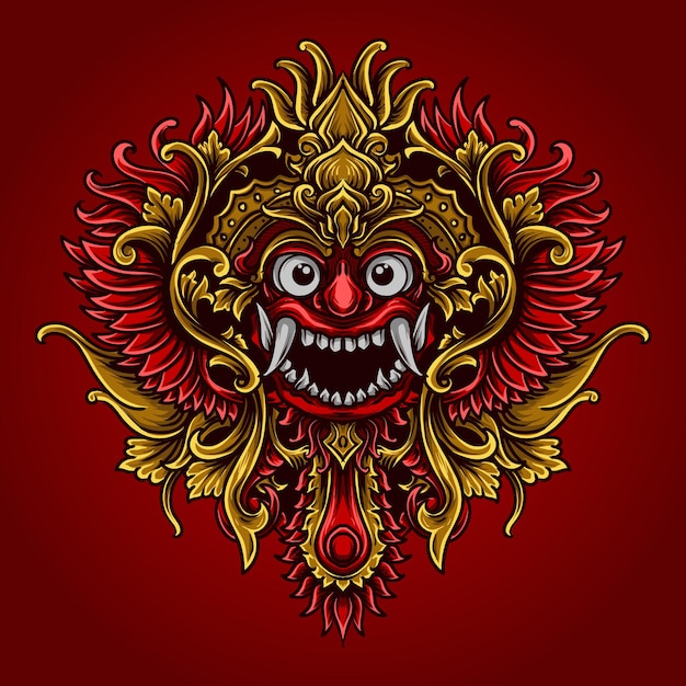 artwork illustration and t-shirt  balinese barong